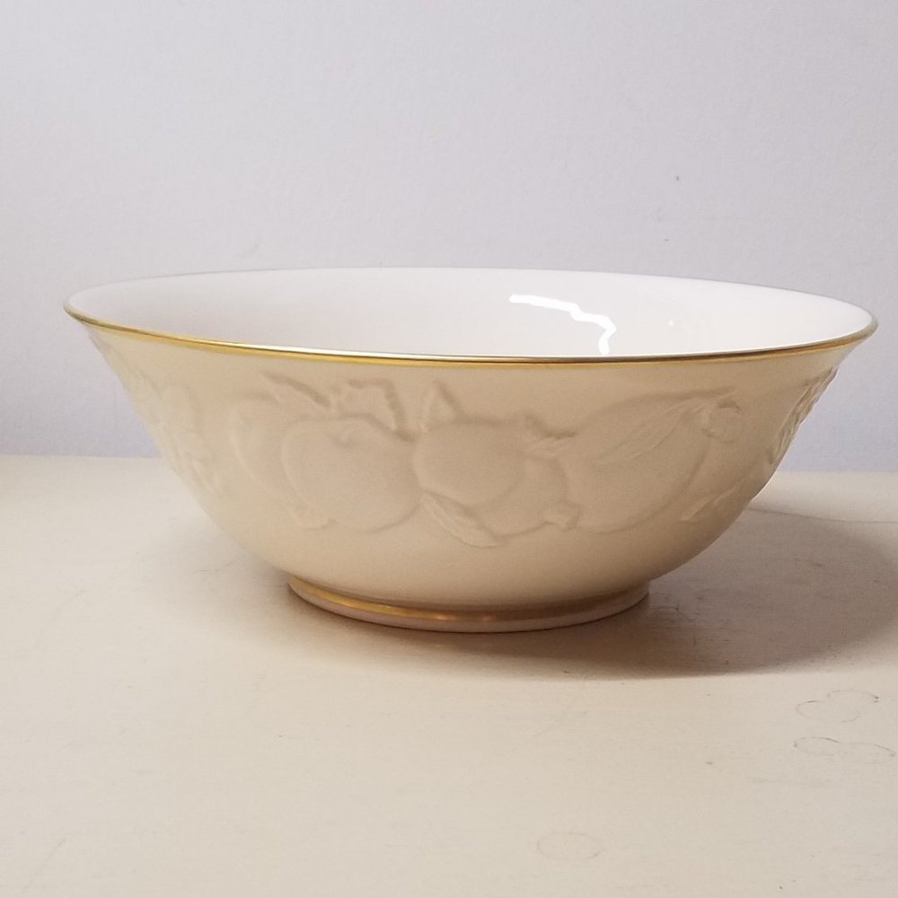 Lenox Fruits of Life 24K Gold Rim Brand New 9" Round Vegetable Bowl